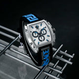 Buy Shop Versace Dominus Chronograph Silver Dial Black Rubber Strap Watch For Men - VE6H00123 USA Online