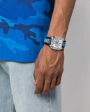 Buy Shop Versace Dominus Chronograph Silver Dial Black Rubber Strap Watch For Men - VE6H00123 USA Online