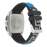 Buy Shop Versace Dominus Chronograph Silver Dial Black Rubber Strap Watch For Men - VE6H00123 USA Online