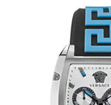 Buy Shop Versace Dominus Chronograph Silver Dial Black Rubber Strap Watch For Men - VE6H00123 USA Online