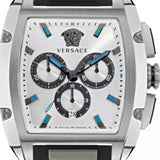 Buy Shop Versace Dominus Chronograph Silver Dial Black Rubber Strap Watch For Men - VE6H00123 USA Online