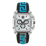 Buy Shop Versace Dominus Chronograph Silver Dial Black Rubber Strap Watch For Men - VE6H00123 USA Online