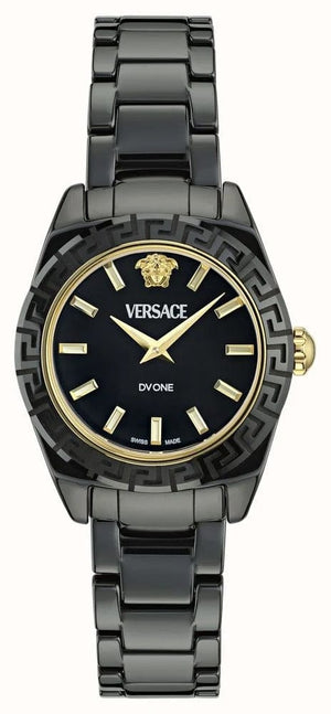 Buy Shop Versace DV One Mini Black Dial Black Steel Strap Watch for Women - VE9F00124 USA Online