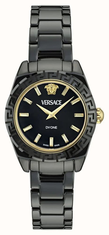 Buy Shop Versace DV One Mini Black Dial Black Steel Strap Watch for Women - VE9F00124 USA Online