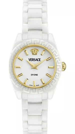 Buy Shop Versace DV One Mini White Dial White Ceramic Dial Watch for Women - VE9F00224 USA Online