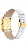 Buy Shop Versace DV25 Diamonds White Dial White Leather Strap Watch For Women - VQF060015 USA Online