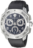Buy Shop Versace Dylos Analog Black Dial Black Leather Strap Watch for Men - VQC010015 USA Online