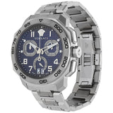 Buy Shop Versace Dylos Chronograph Blue Dial Silver Steel Strap Watch for Men - VQC090016 USA Online