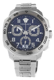 Buy Shop Versace Dylos Chronograph Blue Dial Silver Steel Strap Watch for Men - VQC090016 USA Online