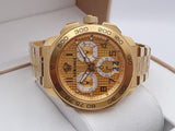 Buy Shop Versace Dylos Chronograph Gold Dial Gold Steel Strap Watch for Men - VQC040015 USA Online