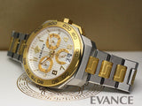 Buy Shop Versace Dylos Chronograph Silver Dial Two Tone Steel Strap Watch for Men - VQC030015 USA Online