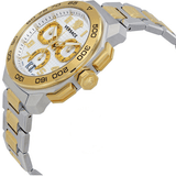 Buy Shop Versace Dylos Chronograph Silver Dial Two Tone Steel Strap Watch for Men - VQC030015 USA Online