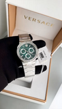 Buy Shop Versace Grace Chronograph Quartz Green Dial Silver Steel Strap Watch For Men - VEZ900121 USA Online