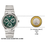 Buy Shop Versace Grace Chronograph Quartz Green Dial Silver Steel Strap Watch For Men - VEZ900121 USA Online