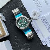 Buy Shop Versace Grace Chronograph Quartz Green Dial Silver Steel Strap Watch For Men - VEZ900121 USA Online