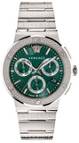 Buy Shop Versace Grace Chronograph Quartz Green Dial Silver Steel Strap Watch For Men - VEZ900121 USA Online