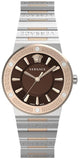 Buy Shop Versace Grace Quartz Brown Dial Two Tone Steel Strap Watch For Women - VEVH01220 USA Online