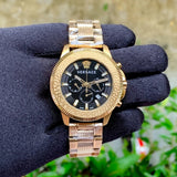 Buy Shop Versace Greca Action Chronograph Black Dial Gold Steel Strap Watch For Men - VE3J00622 USA Online