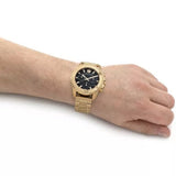 Buy Shop Versace Greca Action Chronograph Black Dial Gold Steel Strap Watch For Men - VE3J00622 USA Online