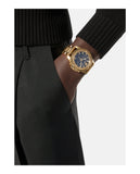 Buy Shop Versace Greca Action Chronograph Black Dial Gold Steel Strap Watch For Men - VE3J00622 USA Online