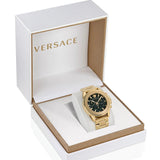 Buy Shop Versace Greca Action Chronograph Black Dial Gold Steel Strap Watch For Men - VE3J00622 USA Online