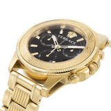 Buy Shop Versace Greca Action Chronograph Black Dial Gold Steel Strap Watch For Men - VE3J00622 USA Online