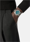 Buy Shop Versace Greca Action Chronograph Quartz Green Dial Silver Steel Strap Watch for Men - VE3J00422 USA Online