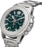 Buy Shop Versace Greca Action Chronograph Quartz Green Dial Silver Steel Strap Watch for Men - VE3J00422 USA Online