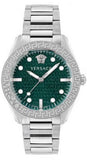 Buy Shop Versace Greca Action Chronograph Quartz Green Dial Silver Steel Strap Watch for Men - VE3J00422 USA Online