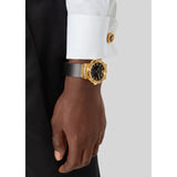 Buy Shop Versace Greca Black Dial Black Leather Strap Watch for Men - VEVI00220 USA Online