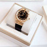 Buy Shop Versace Greca Black Dial Black Leather Strap Watch for Women - VEVH00320 USA Online