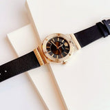 Buy Shop Versace Greca Black Dial Black Leather Strap Watch for Women - VEVH00320 USA Online
