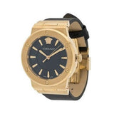 Buy Shop Versace Greca Black Dial Black Leather Strap Watch for Women - VEVH00320 USA Online
