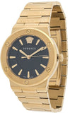 Buy Shop Versace Greca Black Dial Gold Steel Strap Watch for Women - VEVH00820 USA Online