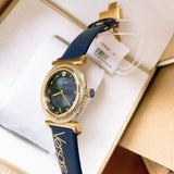 Buy Shop Versace Greca Blue Dial Blue Leather Strap Watch for Women - VERE00218 USA Online