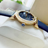 Buy Shop Versace Greca Blue Dial Blue Leather Strap Watch for Women - VERE00218 USA Online
