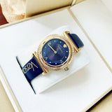 Buy Shop Versace Greca Blue Dial Blue Leather Strap Watch for Women - VERE00218 USA Online