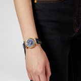 Buy Shop Versace Greca Blue Dial Blue Leather Strap Watch for Women - VERE00218 USA Online