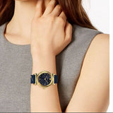 Buy Shop Versace Greca Blue Dial Blue Leather Strap Watch for Women - VERE00218 USA Online