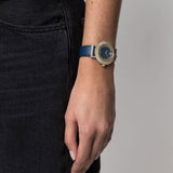 Buy Shop Versace Greca Blue Dial Blue Leather Strap Watch for Women - VERE00218 USA Online