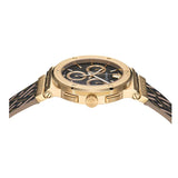 Buy Shop Versace Greca Chronograph Black Dial Brown Leather Strap Watch For Men - VEZ900621 USA Online