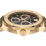 Buy Shop Versace Greca Chronograph Black Dial Brown Leather Strap Watch For Men - VEZ900621 USA Online