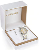 Buy Shop Versace Greca Chronograph White Dial Two Tone Steel Strap Watch For Men - VEZ900321 USA Online