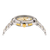 Buy Shop Versace Greca Chronograph White Dial Two Tone Steel Strap Watch For Men - VEZ900321 USA Online