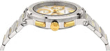 Buy Shop Versace Greca Chronograph White Dial Two Tone Steel Strap Watch For Men - VEZ900321 USA Online