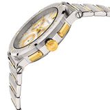 Buy Shop Versace Greca Chronograph White Dial Two Tone Steel Strap Watch For Men - VEZ900321 USA Online