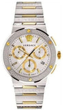 Buy Shop Versace Greca Chronograph White Dial Two Tone Steel Strap Watch For Men - VEZ900321 USA Online