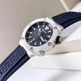 Buy Shop Versace Greca Diver Quartz Blue Dial Blue Rubber Strap Watch for Men - VE8G00124 USA Online