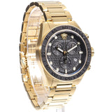 Buy Shop Versace Greca Dome Chronograph Black Dial Gold Steel Strap Watch for Men - VE6K00523 USA Online