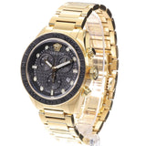 Buy Shop Versace Greca Dome Chronograph Black Dial Gold Steel Strap Watch for Men - VE6K00523 USA Online